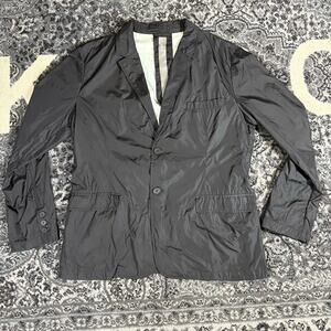 ADD‎ Men's Nylon Blazer Jacket Size 42 Black Preowned Rare